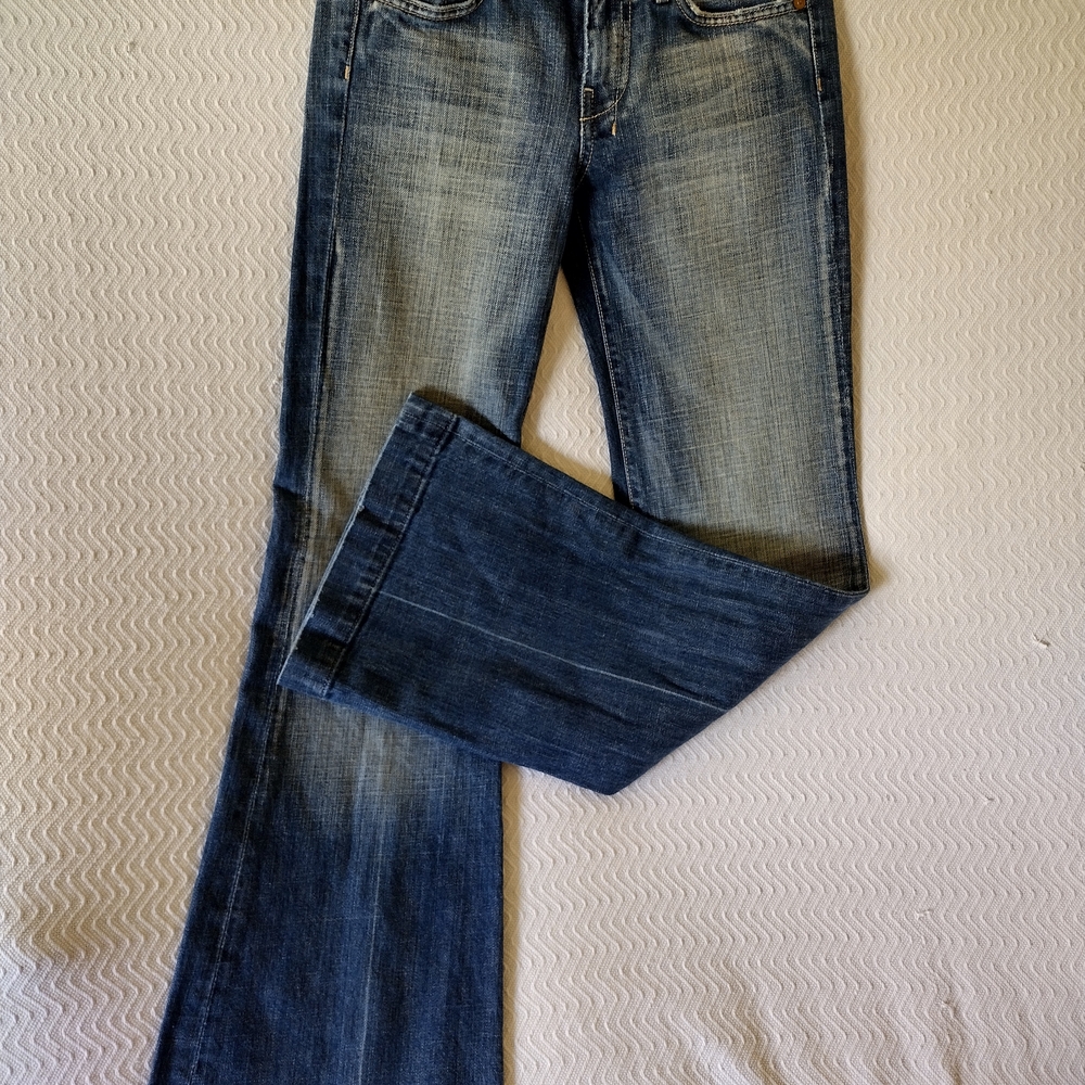 7 For All Mankind Dark Blue Flare Jeans